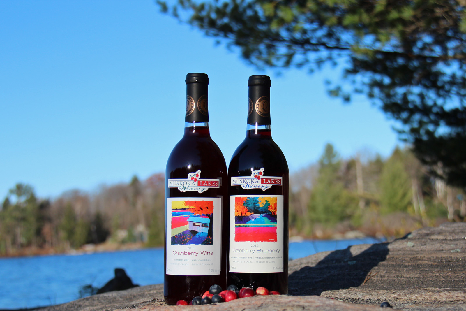 Cranberry Wine & Cranberry Blueberry Wine Muskoka Lakes Farm & Winery