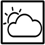 icon with sun and cloud