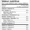 nutrition panel for Johnston's pure cranberry juice