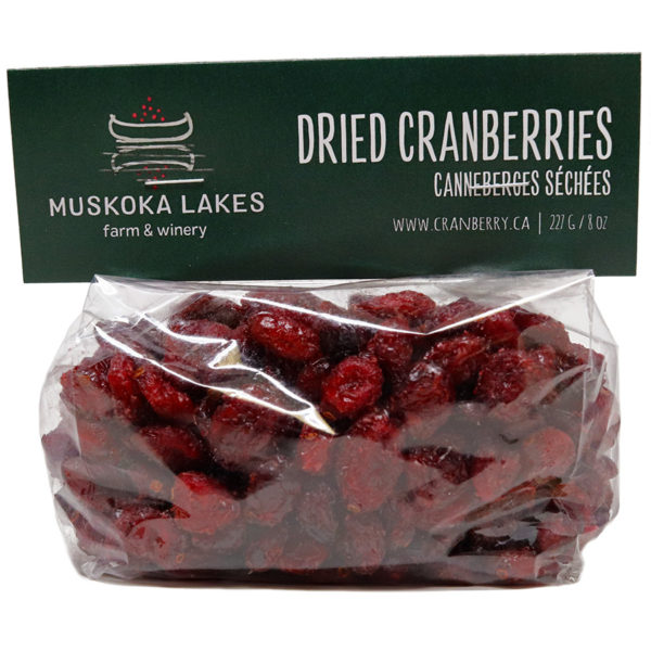dried cranberries in a bag