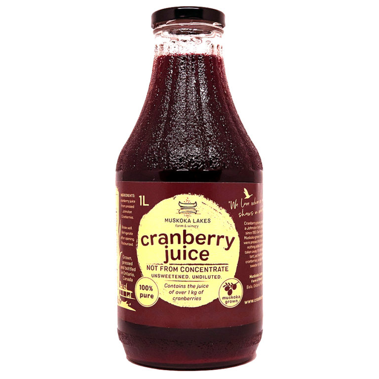 Pure Cranberry Juice Muskoka Lakes Farm & Winery