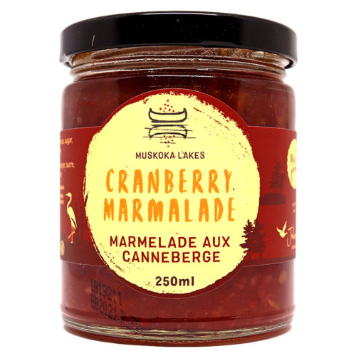 jar of mrs j's cranberry marmalade from muskoka lakes farm and winery