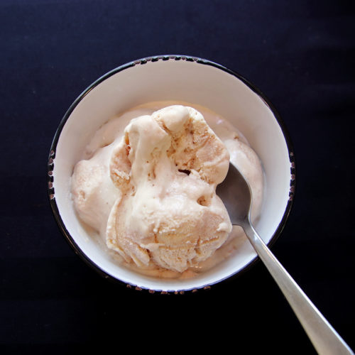 bowl of red maple dessert wine ice cream