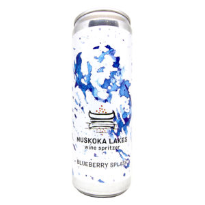 can of blueberry splash wine spritzer from muskoka lakes farm & winery