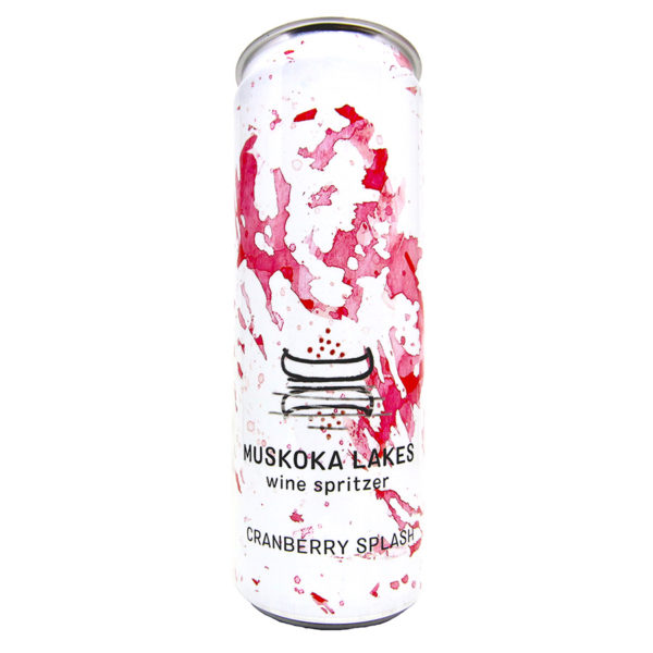 can of cranberry splash wine spritzer from muskoka lakes farm & winery