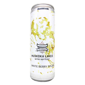 can of white berry splash wine spritzer from muskoka lakes farm & winery