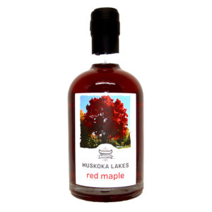 front of red maple dessert wine from muskoka lakes farm and winery