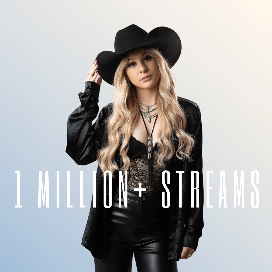 Jessica Sevier with text 1 million plus streams